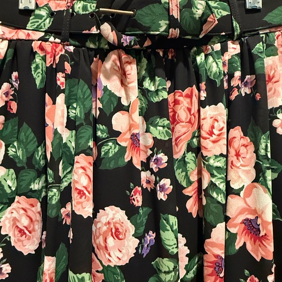 VINTAGE JH Collectibles Black and Pink Maxi A-Line Skirt size 10 - Picture 3 of 11